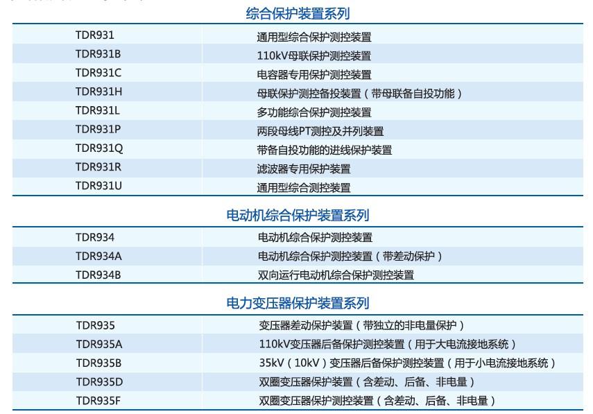  TDR930系列綜合保護測控裝置